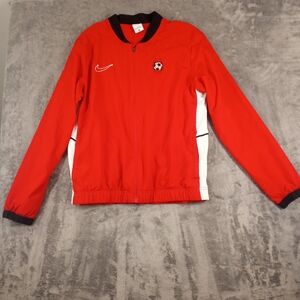 Nike Mens Soccer Windbreaker Red Track Jacket with White Panels size L